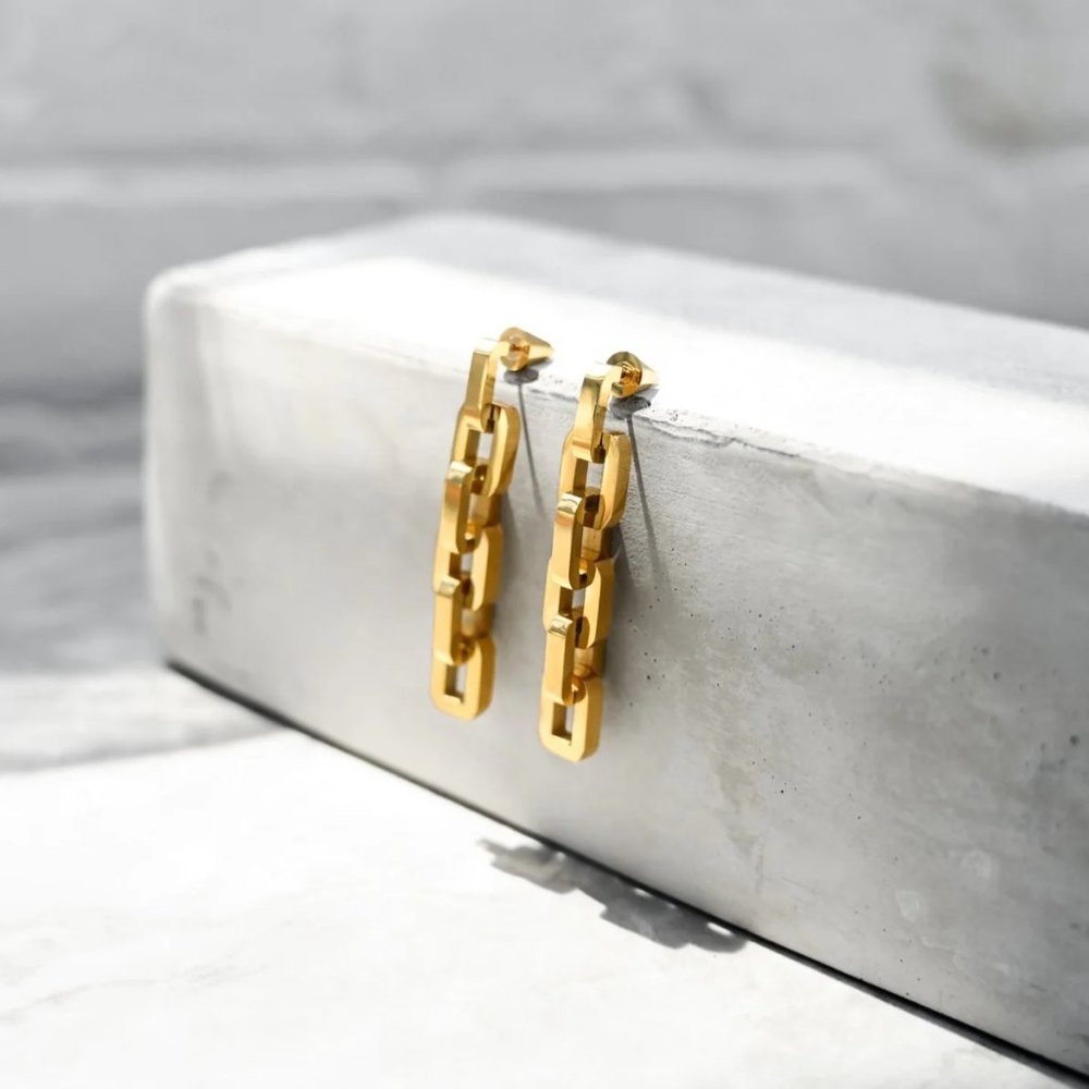 Eddie Borgo Supra Link 12k Gold Vermeil Earrings New